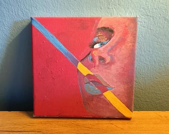 Mini hand-painted ''Pop'' painting on canvas