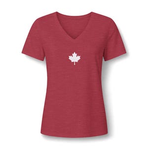 Maple Leaf V-Neck Tee | Canadian Flag Shirt