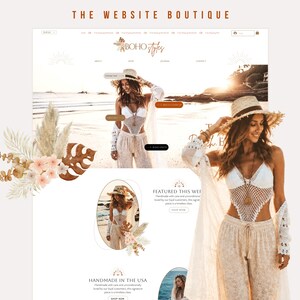 Boho Website | Natural, Beach | for Fashion, Beauty, Hair, Home and Digital Products | Modern E-commerce Store Design