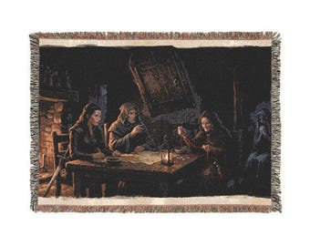 The Guest at the Table Woven Blanket - Firelit Tavern Throw