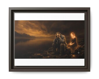 The Gold That Forgets - Lakeside Vigil | Framed Matte Canvas