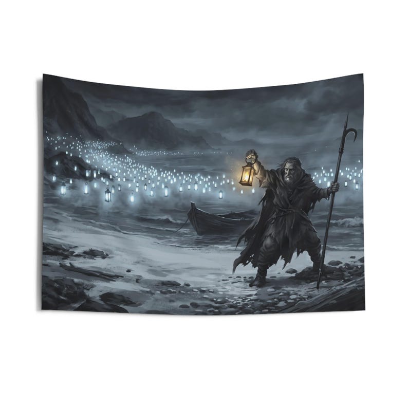Gothic Throw Blanket, Tapestry or Art Print | Ferryman's Last Stand afbeelding 9