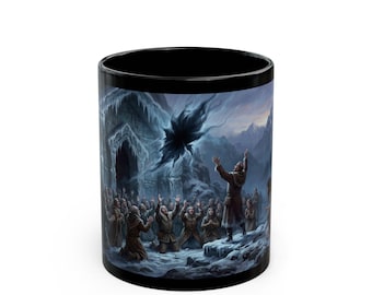 Frozen Mountain Vigil - Gothic Fantasy Mug | Black Coffee Cup
