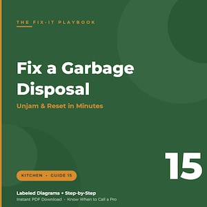 Cómo reparar un triturador de basura / Guía de reparación de trituradores de basura (hágalo usted mismo) / Desatascar, botón de reinicio, llave hexadecimal, zumbido o averiado / PDF imprimible