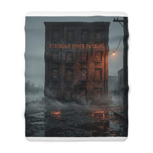 Ashmoor River Packing Sherpa Fleece Blanket - Gothic Industrial Throw image 5
