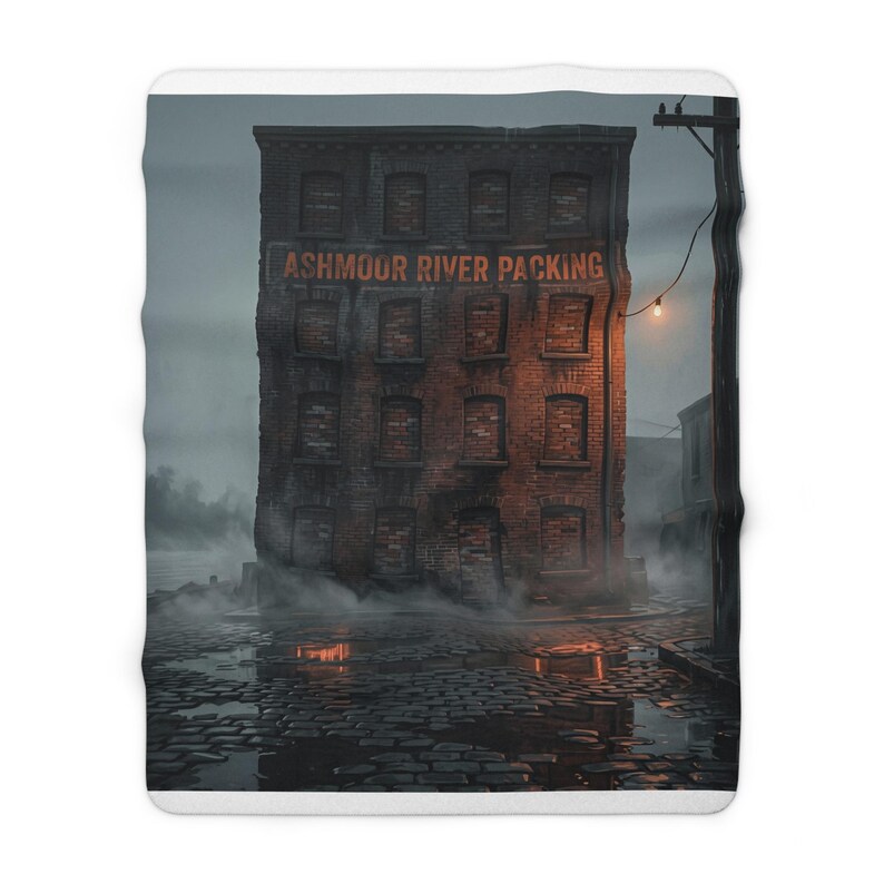 Ashmoor River Packing Sherpa Fleece Blanket - Gothic Industrial Throw image 5