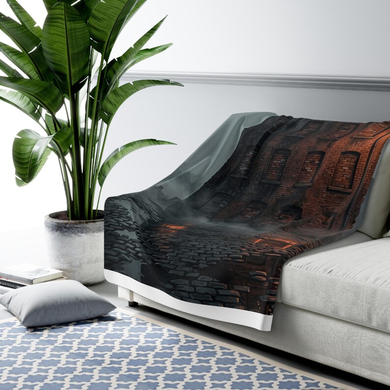 Ashmoor River Packing Sherpa Fleece Blanket - Gothic Industrial Throw image 7