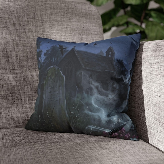 Gloaming Ghostly Reunion gothic throw pillow by Ferryman's Threads