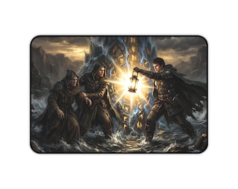 Adventurer Lantern Scene Desk Mat | Fantasy RPG Battle Illustration
