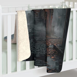 Ashmoor River Packing Sherpa Fleece Blanket - Gothic Industrial Throw image 4