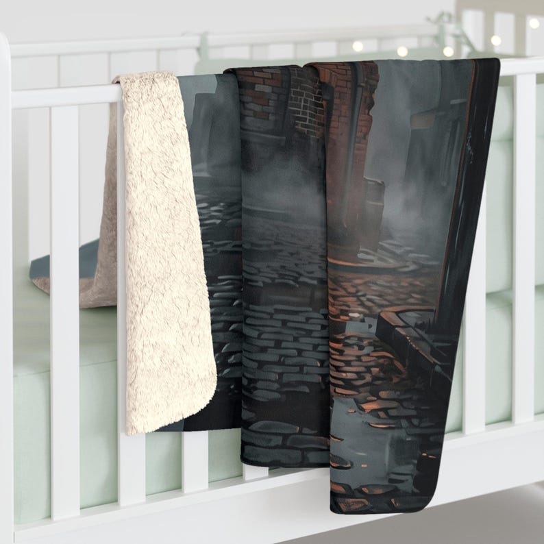 Ashmoor River Packing Sherpa Fleece Blanket - Gothic Industrial Throw image 4