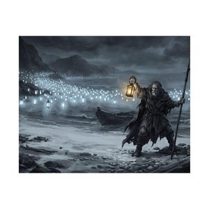 Gothic Throw Blanket, Tapestry or Art Print | Ferryman's Last Stand afbeelding 6