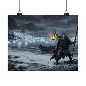 Gothic Throw Blanket, Tapestry or Art Print | Ferryman's Last Stand afbeelding 5
