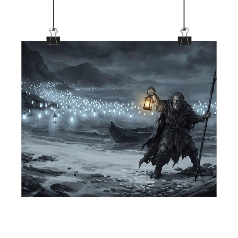 Gothic Throw Blanket, Tapestry or Art Print | Ferryman's Last Stand afbeelding 5