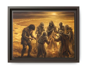 Desert Fellowship - Golden Hour Gathering | Framed Matte Canvas