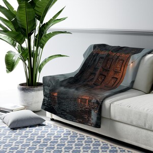 Ashmoor River Packing Sherpa Fleece Blanket - Gothic Industrial Throw image 3