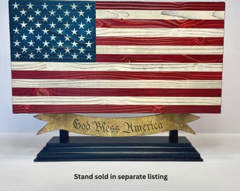 Handcrafted Wooden American Flag | Rustic Wood Wall Display, Made in USA