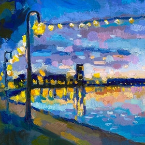 Lake Merritt Oakland 8x10 Print of an Original Oil Painting III image 2