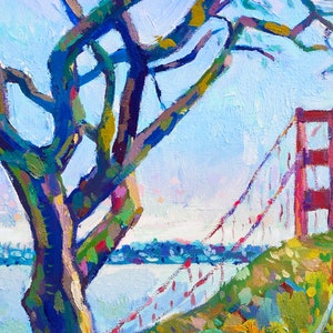 Golden Gate Bridge, San Francisco and Marin Headlands 8x10 Art Print of an Original Oil Painting image 2