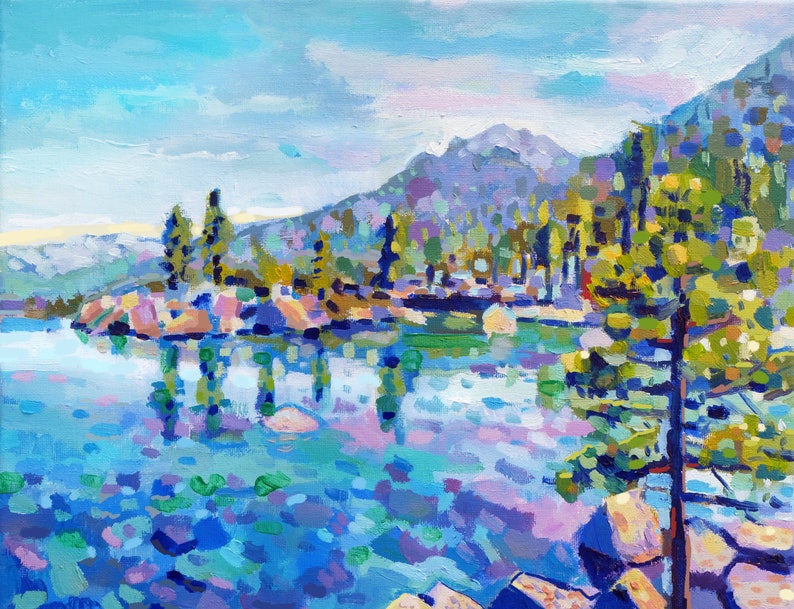 Lake Tahoe 8x10 Print of an Original Oil Painting image 1