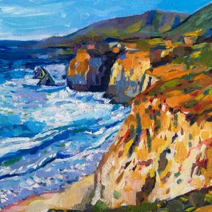 Big Sur, California Original Landscape Oil Painting on Stetched Canvas 8x10