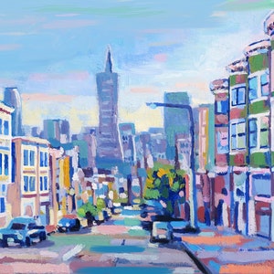 San Francisco cityscape 8x10 Print of an Original Oil Painting
