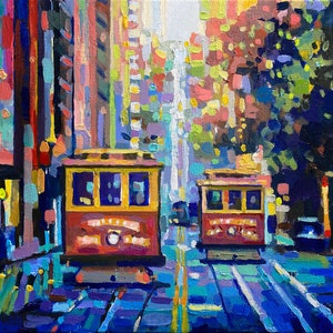 San Francisco Cable Car 8x10 Art Print of an original oil painting