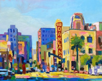 Fox Theather Oakland 8 x 10 print of an original oil painting