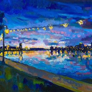 Lake Merritt Oakland 8x10 Print of an Original Oil Painting III