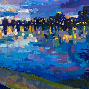 Lake Merritt Oakland 8x10 Print of an Original Oil Painting III image 4