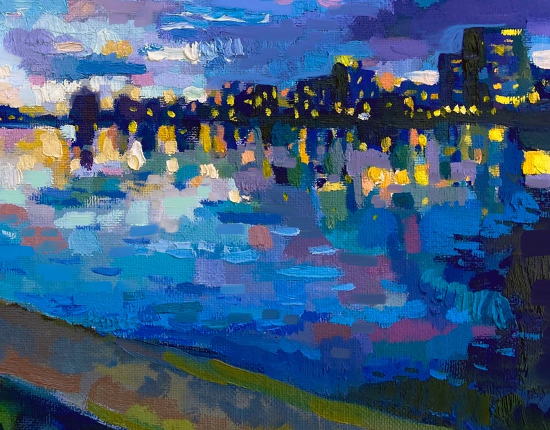 Lake Merritt Oakland 8x10 Print of an Original Oil Painting III image 4