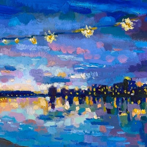 Lake Merritt Oakland 8x10 Print of an Original Oil Painting III image 3