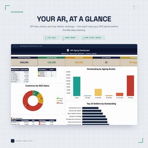 Accounts Receivable Aging Report Excel Template | AR Aging Spreadsheet with Dashboard, DSO, Collections & Bad Debt Provision