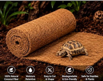 Coconut Fiber Roll: Natural Reptile Hide - Gecko, Frog, Lizard Habitat