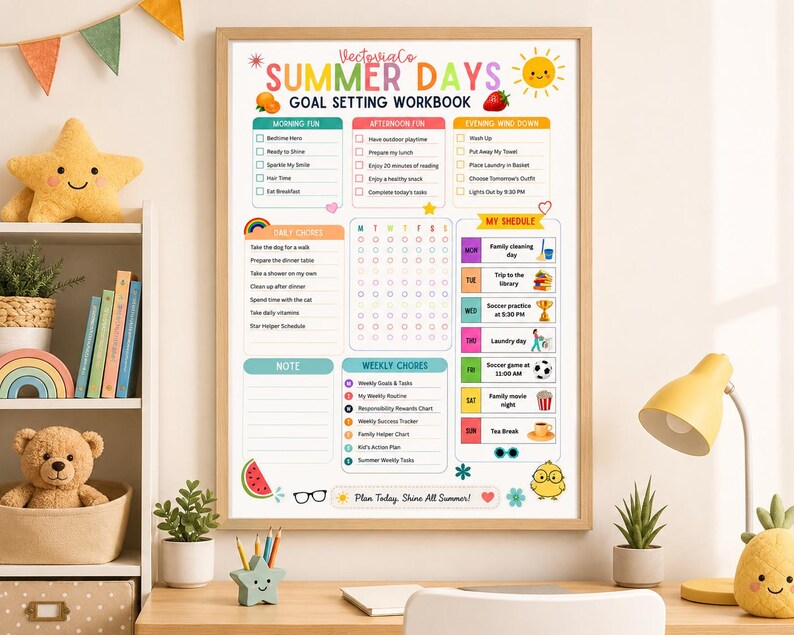 Editable Kids Chore Chart | Fillable PDF Daily Routine Checklist ...