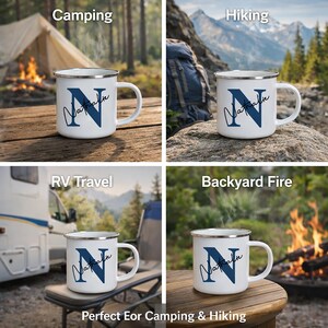 Personalized Enamel Camp Mug – Custom Name Coffee Cup image 4