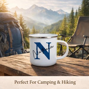 Personalized Enamel Camp Mug – Custom Name Coffee Cup image 3