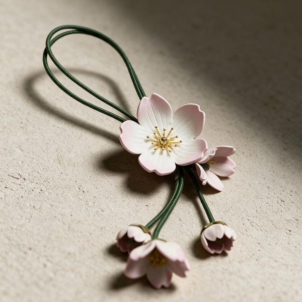 Handgefertigter Taschenanhänger aus Sakura-Leder mit Kirschblütenmuster, Geschenkidee für Sie