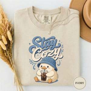 Stay Cozy Duck Cold Brew Tshirt, Cozy Duck Coffee Tee, Duck Coffee Gift, Cute Duck Shirt, Cold Brew Duck, Funny Coffee Shirt, Java Tee