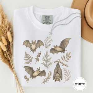 Vintage Bats Botanical Engraving Shirt, Gothic Cottagecore Specimen Shirt, Dark Nature Bat Lover Gift, Cottagecore Gift For Women