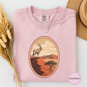 Namibia Oryx Desert Dunes Tee, Sossusvlei Dunes Shirt, Oryx Lover Gift, Namibia Travel Gift, Namibia Vacation Tee, Namib Adventure Blossom