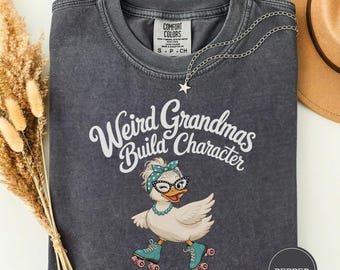 Camiseta "Vovós Esquisitas Construem Caráter", Camiseta "Vovó Esquisita", Presente Engraçado para Vovó, Camiseta "Vovó Pato", Presente para Avós, Camiseta Fofa para a Família