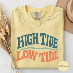 High Tide Low Tide Chart Beach Shirt, Coastal Minimalist Gift, Ocean Lover Shirt, Beach Tide Chart Tee, Surfer Sailing Gift, Beach
