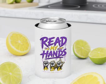 「Read My Hands ASL」缶クーラー｜アメリカ手話ドリンククーラー