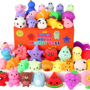 30 Pack Kawaii Squishy Toys Mini Animal Mochi Sensory Party Favors