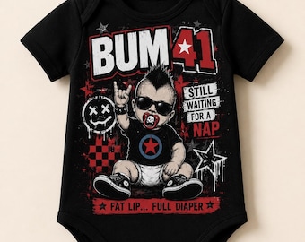 Punk Baby Vest, Still Waiting for Nap Bodysuit, Alternative Rock Outfit