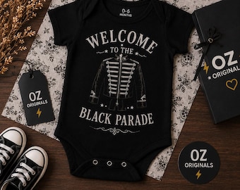 Welcome to the Black Parade Baby Vest | Emo Baby Bodysuit | Alternative Rock Baby Clothes | Gothic Baby Gift | Little Rocker Outfit | MCR