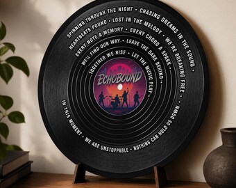 Custom Vinyl Record with Lyrics | 12" Band Merch Decor | Bulk pricing