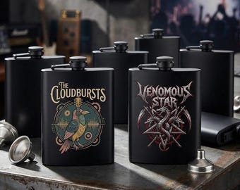 Classic 8oz Flasks | Band Merch, Customizable Stainless Steel Drinkware