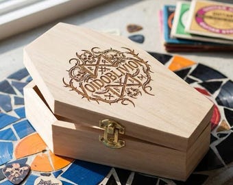 Coffin-shaped box | Custom boxes | Engraved or UV-printed with your band logo | Bulk pricing
